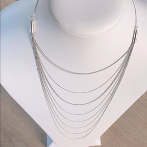 Delicate Italian Sterling Silver Drape Necklace